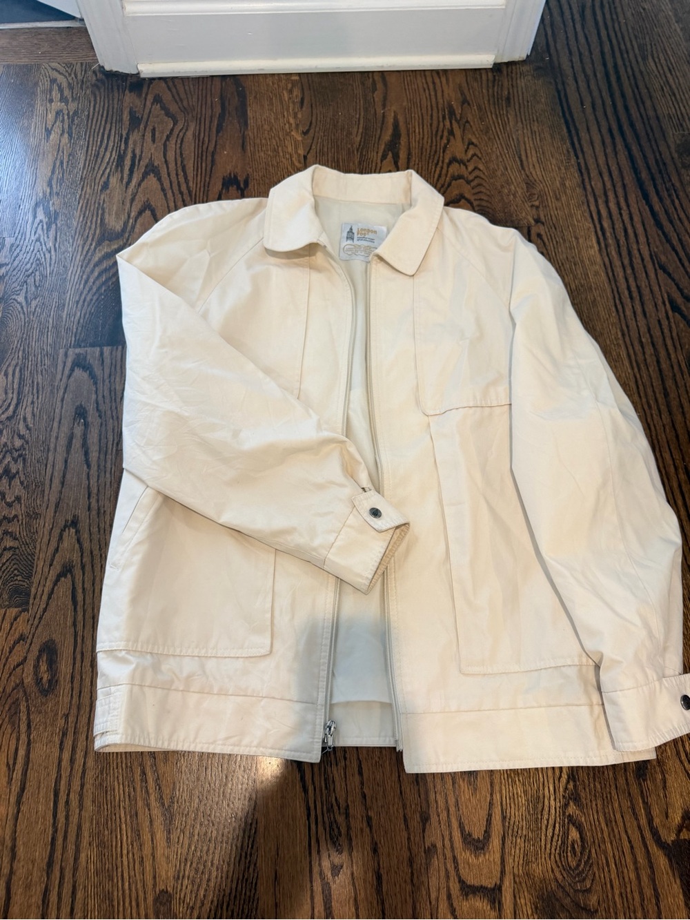 London Fog Lightweight Cream Zip Jacket vintage from Tokyo vintage shop
